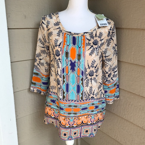 Anthropologie Tops - Anthropologie Maeve Silk Button Back Top